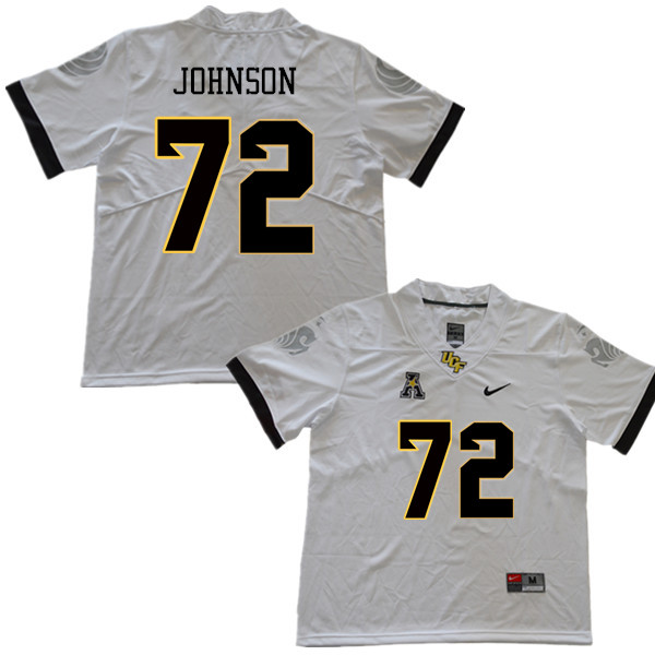Men #72 Jordan Johnson UCF Knights College Football Jerseys Sale-White - Click Image to Close